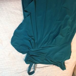 A dark teal blue dress